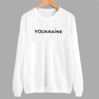 Світшот білий з патріотичним принтом "YOUkraine. Ти Україна" Push IT - Інтернет-магазин спільних покупок ToGether