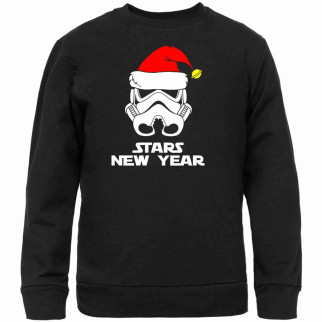 Світшот чорний з новорічним принтом "Stars New Year. Star Wars. Зіркові війни. Новий Рік" Push IT XL - Інтернет-магазин спільних покупок ToGether