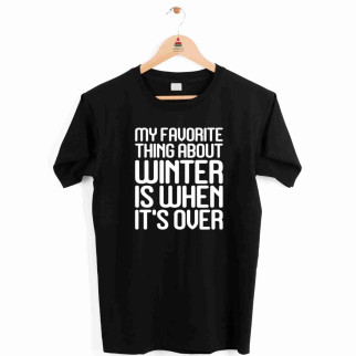 Футболка черная с патриотическим принтом "My favorite thing about winter is when it's over" Push IT XL - Інтернет-магазин спільних покупок ToGether