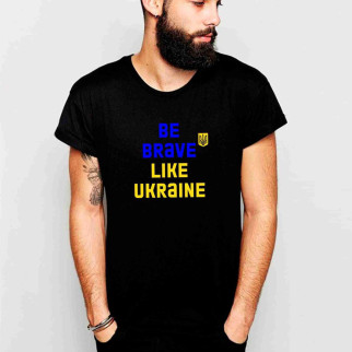 Футболка чорна з патріотичним принтом "Be brave like Ukraine" Push IT - Інтернет-магазин спільних покупок ToGether