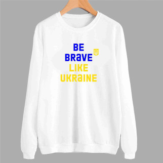 Світшот білий із патріотичним принтом "Be brave like Ukraine. Будь сміливим як Україна" Push IT - Інтернет-магазин спільних покупок ToGether