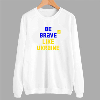 Світшот білий з патріотичним принтом "Be brave like Ukraine. Будь сміливим як Україна" Push IT L - Інтернет-магазин спільних покупок ToGether