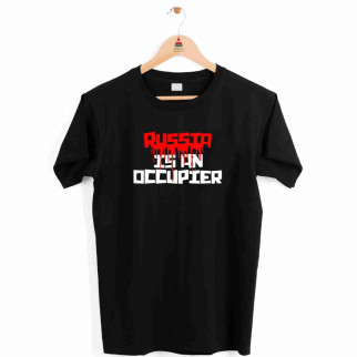 Футболка чорна з патріотичним принтом "russia is an occupier" Push IT M - Інтернет-магазин спільних покупок ToGether
