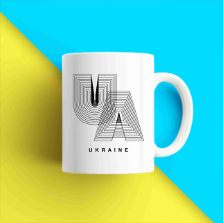 Білий кухоль (чашка) з патріотичним принтом "UA. Ukraine. Україна" Push IT - Інтернет-магазин спільних покупок ToGether
