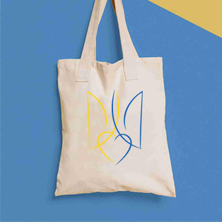Еко-сумка, шопер, повсякденна з принтом "Синьо-жовтий герб України. Тризуб" Push IT - Інтернет-магазин спільних покупок ToGether