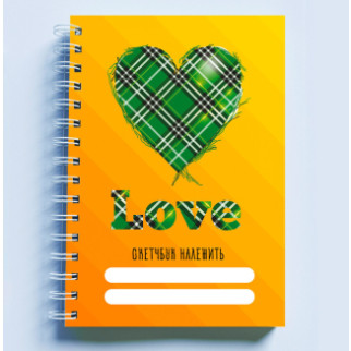 Скетчбук Sketchbook (блокнот) для малювання з принтом "Love. Heart. Любов. Серце" А4 - Інтернет-магазин спільних покупок ToGether