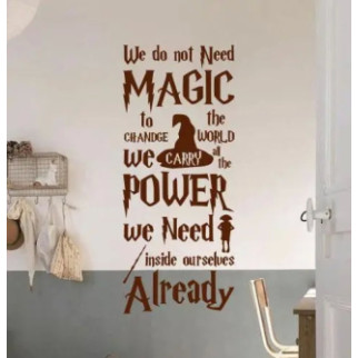 Вінілова інтер'єрна наклейка декор на стіну та шпалери (скло, меблі, дзеркало, метал) "We do not need magic. Нам не потрібна з - Інтернет-магазин спільних покупок ToGether