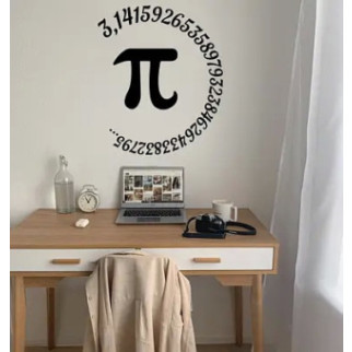 Вінілова інтер'єрна наклейка декор на стіну та шпалери (скло, меблі, дзеркало, метал) "Число Пі. Математичні значення" (будь-який - Інтернет-магазин спільних покупок ToGether