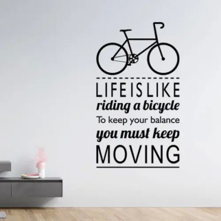 Вінілова інтер'єрна наклейка декор на стіну та шпалери (скло, меблі, дзеркало) "Велосипед. Life is like riding a bicycle. The keep - Інтернет-магазин спільних покупок ToGether