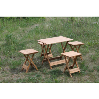Розкладний дерев'яний столик зі стільцями 4 шт. для пікніка (72х48) Комплект садових складаних меблів - Інтернет-магазин спільних покупок ToGether