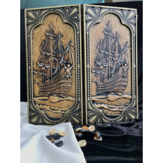 Оригінальні дерев'яні нарди "Корабель", 46*23*3 см, 190140 - Інтернет-магазин спільних покупок ToGether