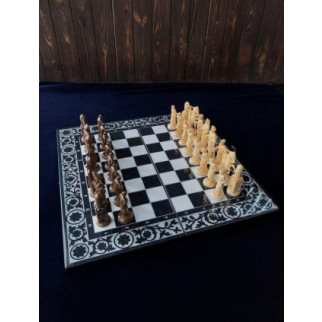 Розкішні шахи, шашки, нарди - набір 3 в 1 із білого акрилового каменю 60*30*5 см, арт.190621. Ручна робота - Інтернет-магазин спільних покупок ToGether