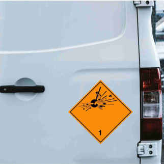Наклейка попереджувальна на автомобіль "Небезпечні вантажі класу 1. Вибухові речовини" з оракалу - Інтернет-магазин спільних покупок ToGether