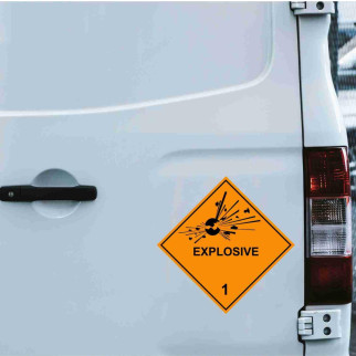 Наклейка попереджувальна на автомобіль "Незвичайний небезпечний вантаж класу 1 (1.4S)" з оракалу - Інтернет-магазин спільних покупок ToGether