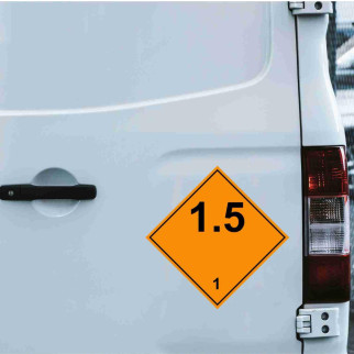Наклейка попереджувальна на автомобіль "Незвичайний небезпечний вантаж класу 1 (1.5)" з оракалу - Інтернет-магазин спільних покупок ToGether