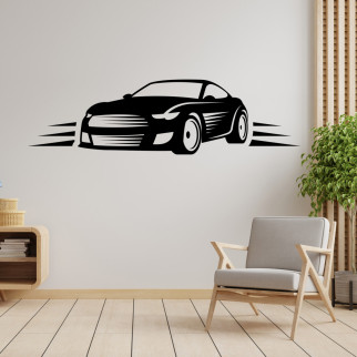 Вінілова інтер'єрна наклейка декор на стіну та шпалери (скло, меблі, дзеркало, метал) "Чорний автомобіль" з оракалу - Інтернет-магазин спільних покупок ToGether