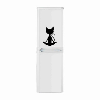 Вінілова декоративна наклейка на холодильник "Кішка, що сидить у позі йоги" з оракалу - Інтернет-магазин спільних покупок ToGether