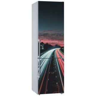Вінілова декоративна наклейка на холодильник "Автомобільне шосе на заході сонця" з оракалу - Інтернет-магазин спільних покупок ToGether