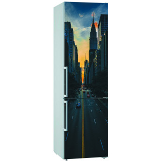 Вінілова декоративна наклейка на холодильник "Автомобільна дорога в місті" з оракалу - Інтернет-магазин спільних покупок ToGether