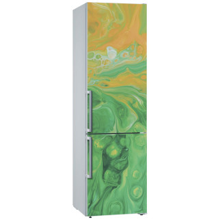 Вінілова декоративна наклейка на холодильник "Жовто-зелені розводи" з оракалу - Інтернет-магазин спільних покупок ToGether