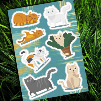 СтікерПак з набором наклейок "Коти" - Інтернет-магазин спільних покупок ToGether
