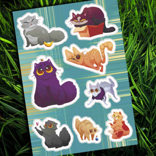 СтікерПак з набором наклейок "Смішні Коти" - Інтернет-магазин спільних покупок ToGether