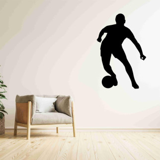 Вінілова інтер'єрна наклейка декор на стіну та шпалери для хлопчика "Футбол. Футболіст веде  м'яч" з оракалу - Інтернет-магазин спільних покупок ToGether