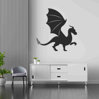 Вінілова інтер'єрна наклейка декор на стіну, шпалери та інші поверхні Дракон з крилами з оракалу - Інтернет-магазин спільних покупок ToGether