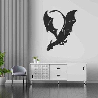 Вінілова інтер'єрна наклейка декор на стіну, шпалери та інші поверхні Дракон з крилами з оракалу - Інтернет-магазин спільних покупок ToGether