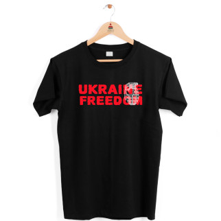 Футболка чорна з патріотичним принтом "Ukraine Freedom. Вільна Україна" Push IT - Інтернет-магазин спільних покупок ToGether