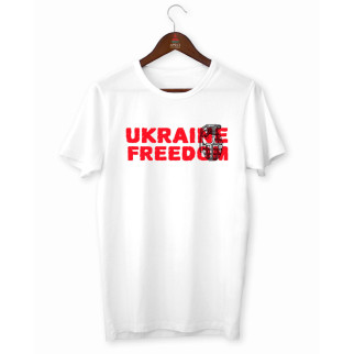 Футболка біла з патріотичним принтом "Ukraine Freedom. Вільна Україна" Push IT - Інтернет-магазин спільних покупок ToGether