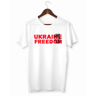 Футболка біла з патріотичним принтом "Ukraine Freedom. Вільна Україна " Push IT XL - Інтернет-магазин спільних покупок ToGether