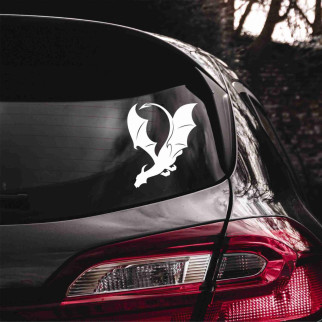 Наклейка вінілова декоративна на автомобіль "Дракон із крилами" (колір плівки на вибір клієнта) з оракалу - Інтернет-магазин спільних покупок ToGether