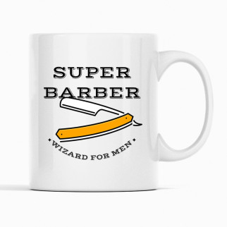 Білий кухоль (чашка) з принтом "Super Barber. Wizard for man" Push IT - Інтернет-магазин спільних покупок ToGether