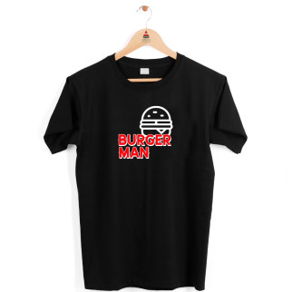 Футболка чорна з оригінальним принтом "Burger Man. Бургер Мен" Push IT - Інтернет-магазин спільних покупок ToGether