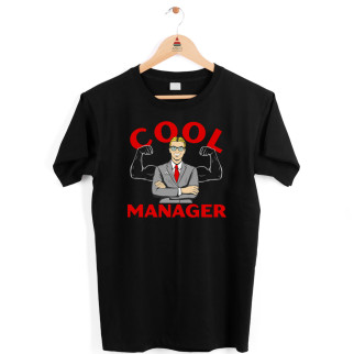 Футболка чорна з оригінальним принтом "Cool Manager" Push IT - Інтернет-магазин спільних покупок ToGether