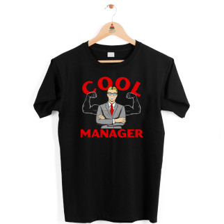 Футболка чорна з оригінальним принтом "Cool Manager" Push IT XS - Інтернет-магазин спільних покупок ToGether