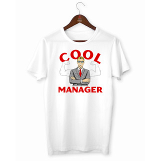 Футболка біла з оригінальним принтом "Cool Manager" Push IT - Інтернет-магазин спільних покупок ToGether