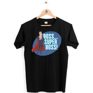 Футболка чорна з оригінальним принтом "Boss... Super Boss. Супер Бос" Push IT L - Інтернет-магазин спільних покупок ToGether