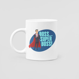 Біла чашка (кухоль) з оригінальним принтом "Super Boss" Push IT - Інтернет-магазин спільних покупок ToGether