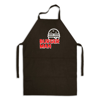 Фартух чорний кухонний з оригінальним принтом Burger Man - Інтернет-магазин спільних покупок ToGether