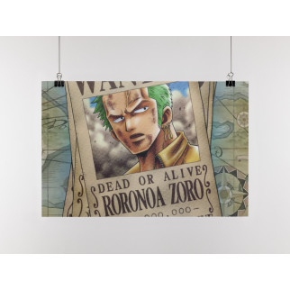 Плакат-постер з принтом One Piece Ван-Піс Розшукова листівка Roronoa Zoro Ророноа Зоро (японський аніме-серіал) A4 - Інтернет-магазин спільних покупок ToGether