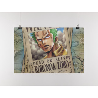 Плакат-постер з принтом One Piece Ван-Піс Розшукана листівка Roronoa Zoro Ророноа Зоро (японський аніме-серіал)   А3 - Інтернет-магазин спільних покупок ToGether