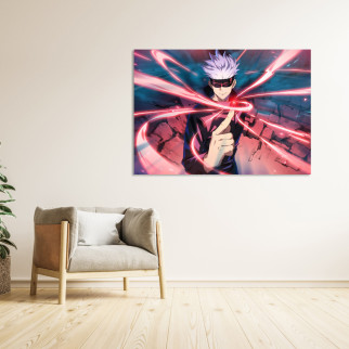 Плакат-постер із принтом Jujutsu Kaisen Магічна битва Satoru Gojo Сатору Годжо червоний (японська манга) A4 - Інтернет-магазин спільних покупок ToGether