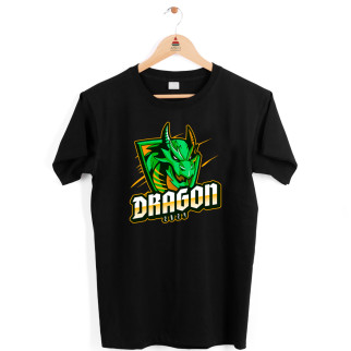 Футболка чорна  з новорічним принтом "Dragon 2024. Зелений Дракон. Рік дракона 2024" Push IT - Інтернет-магазин спільних покупок ToGether