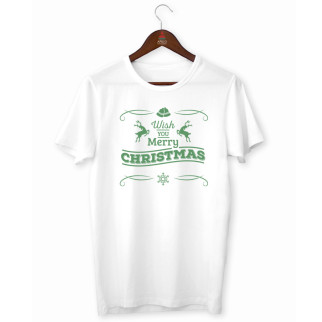 Футболка біла з новорічним принтом "Wish you Merry Christmas" Push IT - Інтернет-магазин спільних покупок ToGether