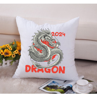 Декоративна подушка з новорічним принтом "Dragon 2024 Дракон 2024" Push IT - Інтернет-магазин спільних покупок ToGether
