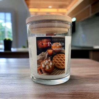 Натуральна парфюмована свічка ручної роботи з соєвого воску в скляному стакані з ароматом Pumpkin season - Інтернет-магазин спільних покупок ToGether