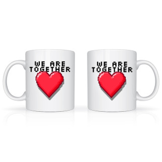 Парні білі чашки (кружки) з принтом "We Are Together" - Інтернет-магазин спільних покупок ToGether