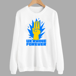 Світшот білий із патріотичним принтом "Ukraine Forever. Україна назавжди" Push IT - Інтернет-магазин спільних покупок ToGether